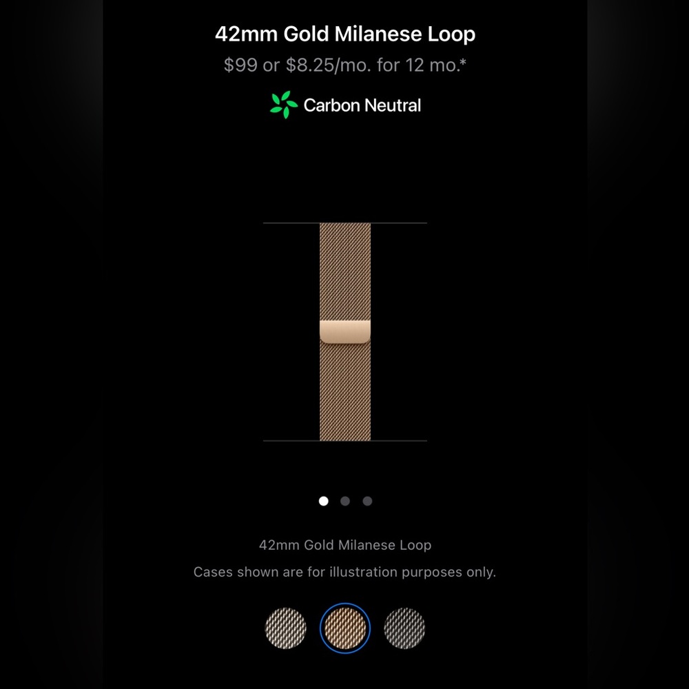 NWOT Apple Watch Band- 42mm Gold Milanese Loop